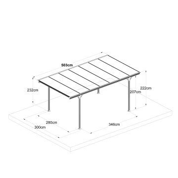 Agadon Aluminium Carport Eco 503 x 300 cm Anthracite