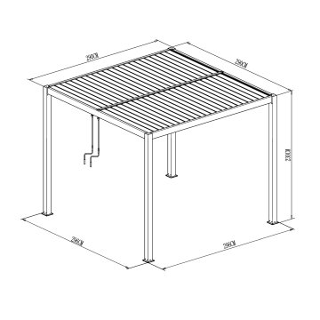 Agadon Aluminium Pergola Shading System 300 x 300 cm Anthracite - 5 Year Guarantee