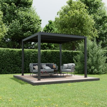 Agadon Aluminium Pergola Shading System 300 x 300 cm Anthracite - 5 Year Guarantee