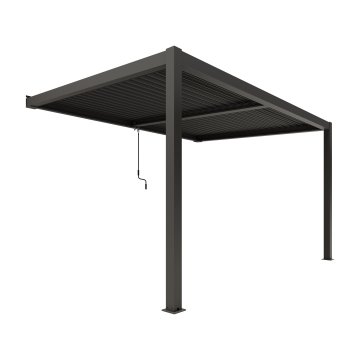 Agadon Aluminium Pergola Shading System 400 x 300 cm Anthracite Wall Mounted