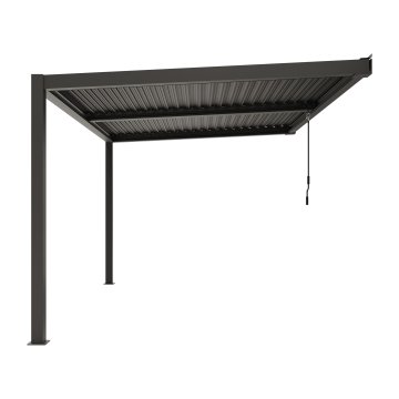 Agadon Aluminium Pergola Shading System 400 x 300 cm Anthracite Wall Mounted