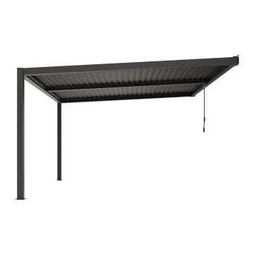 Agadon Aluminium Pergola Shading System 400 x 400 cm Anthracite Wall Mounted