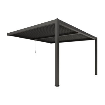 Agadon Aluminium Pergola Shading System 400 x 400 cm Anthracite Wall Mounted