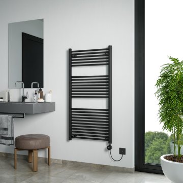 Grace Electric Towel Rail - 1200x600 - Black