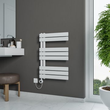 Lola Open Electric Towel Rail - 750 x 500 - white